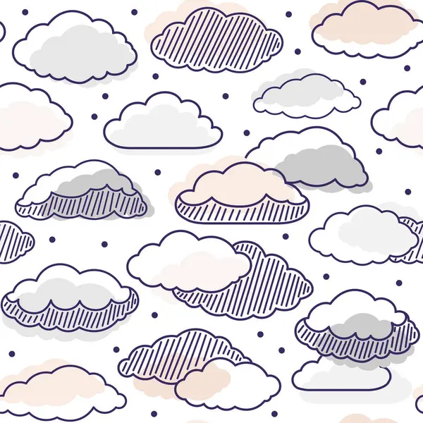 Padrão Sem Costura Nuvem Com Linhas Estrutura Listrada Nuvens Cor Ilustrações De Bancos De Imagens Sem Royalties