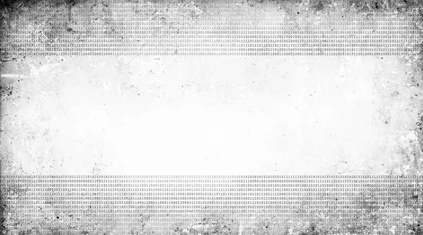Binary code on a white grungy abstract background with copy space