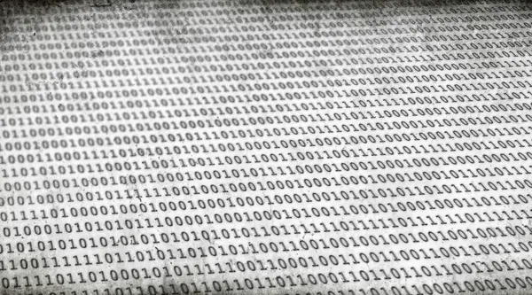 Binary code on a white abstract background