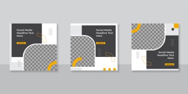 Sosyal medya mobil uygulamaları için modern promosyon kare web pankartı. Dijital pazarlama için kaliteli satış ve indirimli tanıtım arkaplanları