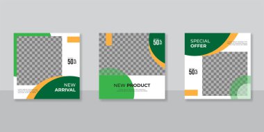 Sosyal medya mobil uygulamaları için modern promosyon kare web pankartı. Dijital pazarlama için kaliteli satış ve indirimli tanıtım arkaplanları