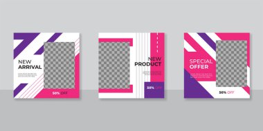 Modern Sosyal Medya afiş şablonu düzenlenebilir. Herkes bu tasarımı kolaylıkla kullanabilir. Sosyal medya için tanıtım web afişleri. Zarif satış ve indirim tanıtımı.