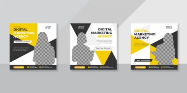 Dijital iş pazarlama sosyal medya gönderme şablonu.