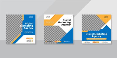 Dijital iş pazarlama sosyal medya gönderme şablonu.