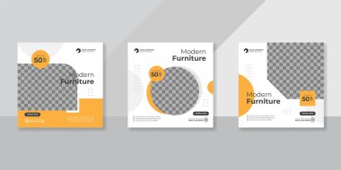 Modern Mobilya Sosyal medya posta şablonları tasarımı