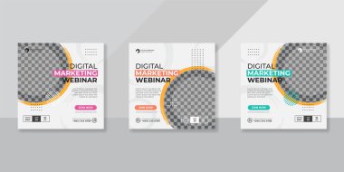 Dijital iş pazarlama sosyal medya gönderme şablonu.