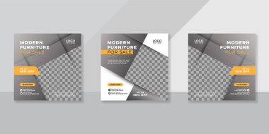 Modern Mobilya Sosyal medya posta şablonları tasarımı