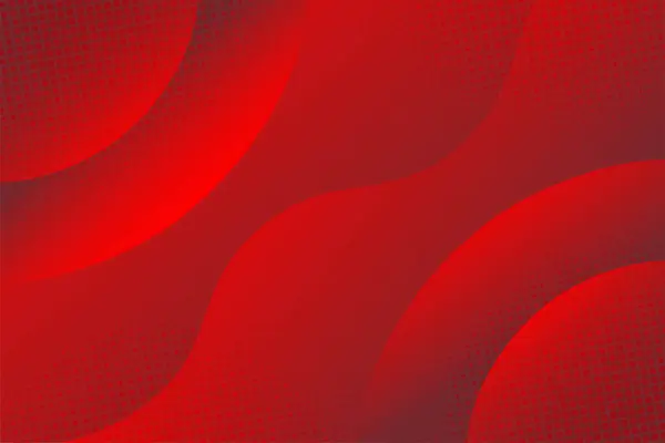 抽象的な赤い波の背景とハロフトーン点 — ストックベクタ