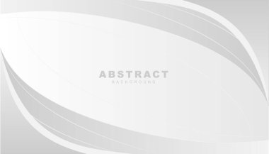 Dinamik dalgalı soyut gri arkaplan posteri.