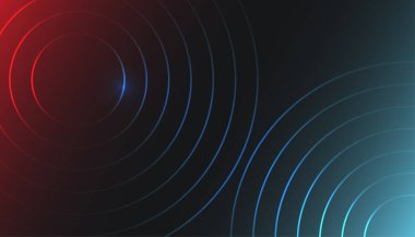 Renkli çember şekilli koyu soyut arkaplan tasarımı