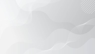 Dinamik dalgalarla soyut beyaz ve gri arkaplan