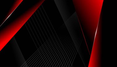 Kırmızı ve Siyah Soyut Geometrik Tasarım