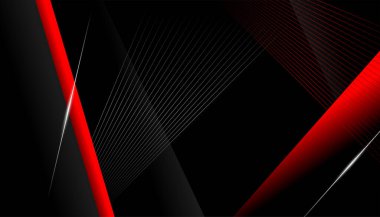 Kırmızı ve Siyah Soyut Geometrik Tasarım