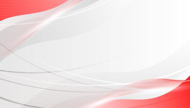 Kırmızı ve beyaz dalgalı çizgileri olan soyut bir arkaplan. Vektör illüstrasyonu.