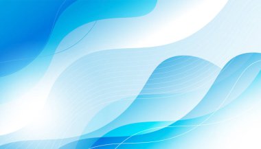 Çizgiler ve dalgalarla soyut mavi arkaplan. Tasarımınız için vektör illüstrasyonu.