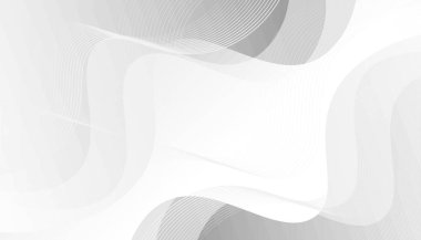 Dinamik dalgalarla soyut beyaz ve gri arkaplan