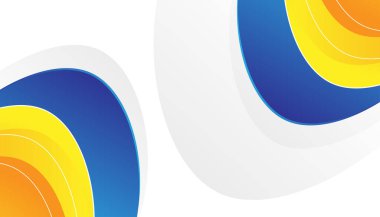 Mavi, Sarı ve Turuncu Eğrilerle Soyut Arkaplan