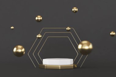 Kozmetik ya da ürün ekran 3d için tasarımla soyut minimal model arka rengi.