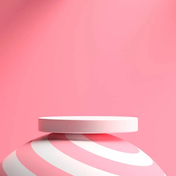Scena Minimale Astratta Disegno Sfondo Rosa Cosmetici Visualizzazione Del Prodotto — Foto Stock