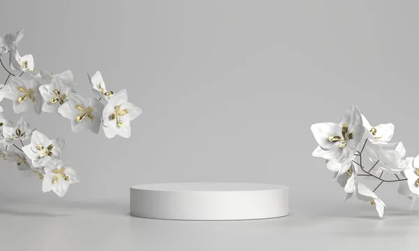 Soyut minimal sahne, kozmetik veya ürün görüntüleme podyumu 3D görüntüleme için tasarım.