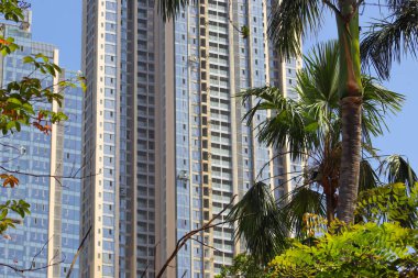 Yeşil ağaç ve bitkilerin etrafındaki büyük bina