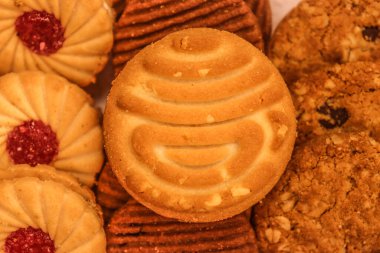 Close up of beautiful cookies image shaped like a smile clipart