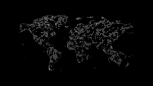 Абстрактная Карта Мира Сетевым Коннектом — стоковое видео
