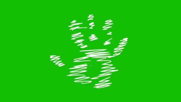 Geanimeerde Hand Getekende Witte Hand Pictogrammen Teken Hand Lineair Pictogram — Stockvideo