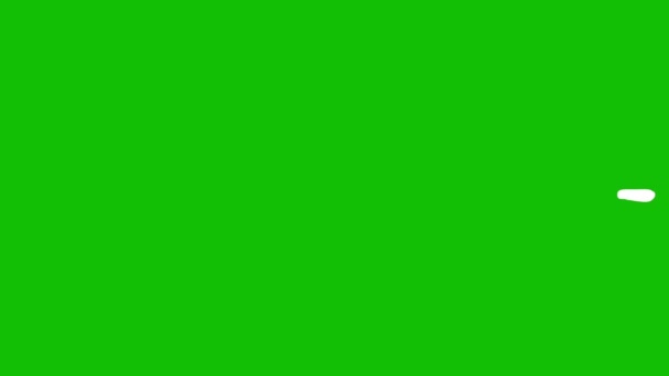 Анімація Білих Ліній Каракулі Язка Речовина Зеленому Тлі Біла Лінія — стокове відео