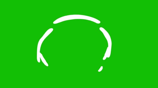 白线在涂鸦风格中的动画 绿色背景上的粘稠物质 2D白色墨水线 Alpha Channel — 图库视频影像