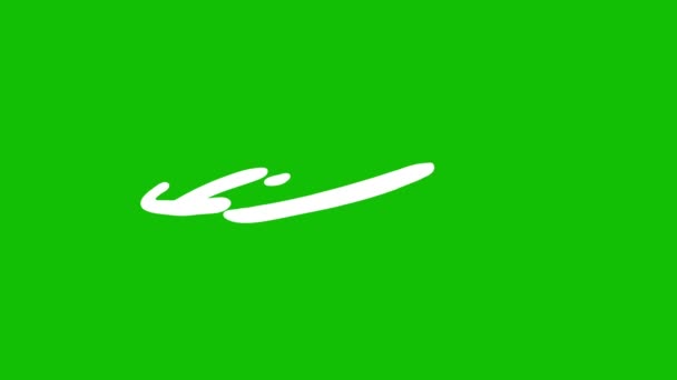 落書きスタイルで白い線のアニメーション 緑の背景に粘性物質 2Dホワイトインクライン アルファチャンネル付き4K — ストック動画