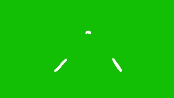 落書きスタイルで白い線のアニメーション 緑の背景に粘性物質 2Dホワイトインクライン アルファチャンネル付き4K — ストック動画