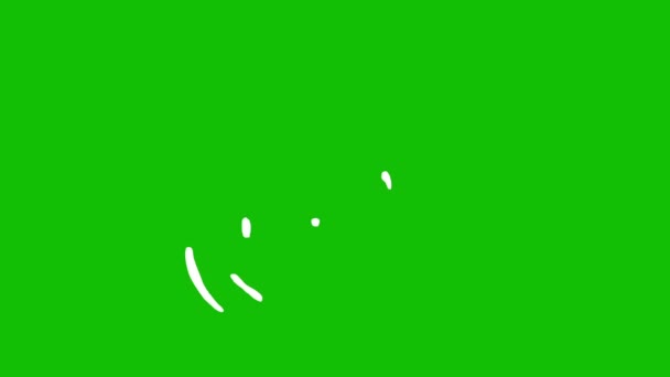 Animering Vita Linjer Doodle Stil Viskösa Substans Grön Bakgrund Vit — Stockvideo