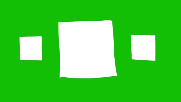 Handgezeichnete Kritzelübergänge Kritzeleien Und Skizzeneffekte Mit Weißem Farbstift Auf Grünem — Stockvideo