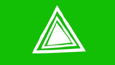 Metin seçmek için Canlandırılmış El Çizim Ögeleri kenarlıkları ve elementleri kümesi. Beyaz tasarım elementleri yeşil ekran arka planında izole edilir. El Çizimi Beyaz Üçgen.