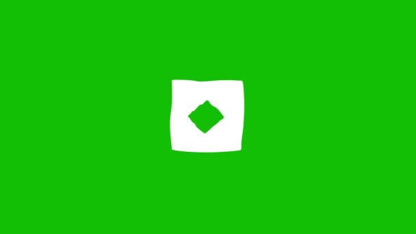 Ręcznie Rysowana Animacja Kwadratu Nad Zielonym Ekranem Rysunek Rysunkowy — Wideo stockowe