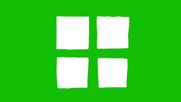 Ręcznie Rysowana Animacja Kwadratu Nad Zielonym Ekranem Rysunek Rysunkowy — Wideo stockowe