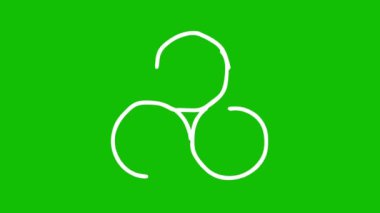 Yeşil ekran arka planında sarmal bir tasarım çiziliyor. Yeşil Ekran 'daki kıvrımlı sarmal çizgilerin el çizimi animasyonu