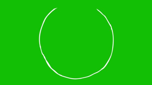 Desenho Branco Design Espiral Fundo Tela Verde Animação Desenhada Mão — Vídeo de Stock