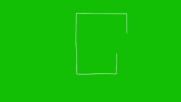 Rysunek Biały Wzór Spiralny Zielonym Tle Ekranu Ręcznie Rysowana Animacja — Wideo stockowe