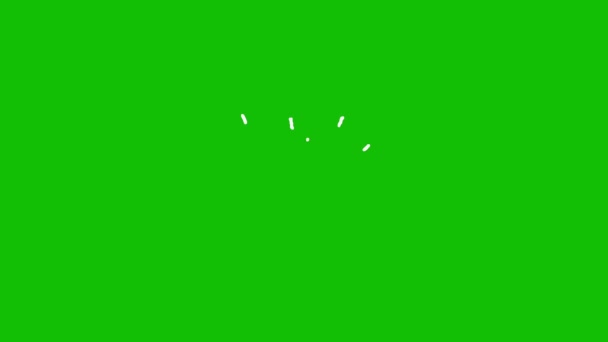 Animace White Spark Exploze Doodle Styl Ohňostroj Během Prázdnin Zelená — Stock video