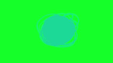 Metni vurgulamak için el çizimi karalamalar, daireler, karalamalar ve elementler. Yeşil zemin üzerinde alfa kanalı olan animasyon mavi tasarım elemanları. Döngülü hareket grafikleri.