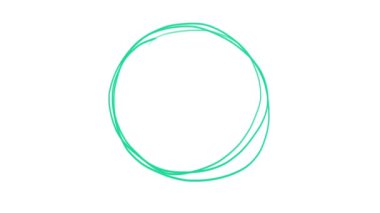 Metni vurgulamak için el çizimi karalamalar, daireler, karalamalar ve elementler. Beyaz zemin üzerinde alfa kanalı olan hareketli yeşil tasarım elemanları. Döngülü hareket grafikleri.