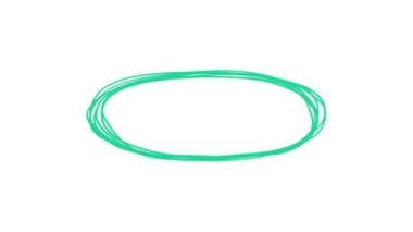 Metni vurgulamak için el çizimi karalamalar, daireler, karalamalar ve elementler. Beyaz zemin üzerinde alfa kanalı olan hareketli yeşil tasarım elemanları. Döngülü hareket grafikleri.