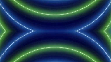 Neon ışıkları fütüristik, renkli, dikişsiz, neon ışık çizgisi teknolojisi arka planında parlıyor.