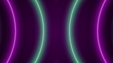 Neon ışıkları fütüristik, renkli, dikişsiz, neon ışık çizgisi teknolojisi arka planında parlıyor.