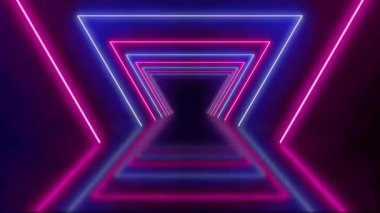 Neon ışıkları fütüristik, renkli, dikişsiz, neon ışık çizgisi teknolojisi arka planında parlıyor.