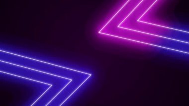 Neon ışıkları fütüristik, renkli, dikişsiz, neon ışık çizgisi teknolojisi arka planında parlıyor.