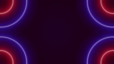 Neon ışıkları fütüristik, renkli, dikişsiz, neon ışık çizgisi teknolojisi arka planında parlıyor.