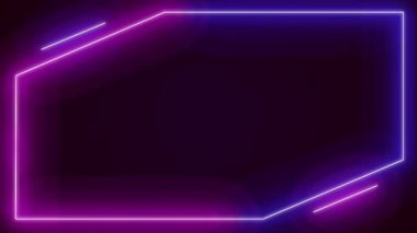 Neon ışıkları fütüristik, renkli, dikişsiz, neon ışık çizgisi teknolojisi arka planında parlıyor.